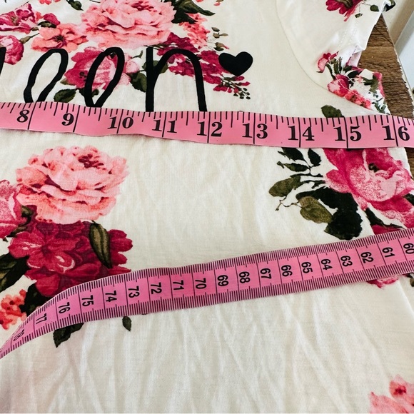 Enough about me…Pink Floral T-Shirt 'Queen' Tee Sz L - Picture 9 of 9
